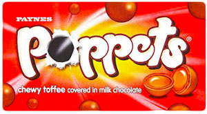 Ask med Poppets Toffee chokladkulor